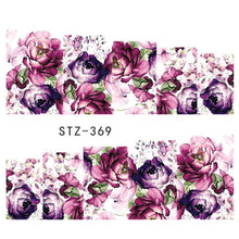 Load image into Gallery viewer, 1 Sheets Water Transfer Women Full Cover Sticker Nail Art Decals Nail Art Beauty Purple Rose Decorations Polish Tips TRSTZ369