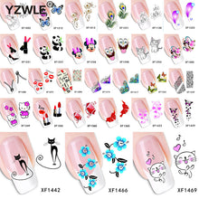 Load image into Gallery viewer, 1 Sheet 2017 Top Sell Flower Bows Etc Water Transfer Sticker Nail Art Decals Nails Wraps Temporary Tattoos Watermark Nail Tools