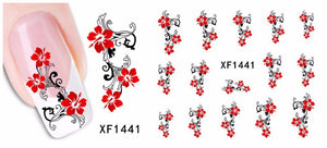 1 Sheet 2017 Top Sell Flower Bows Etc Water Transfer Sticker Nail Art Decals Nails Wraps Temporary Tattoos Watermark Nail Tools