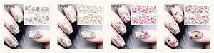 1 Sheet 2017 Top Sell Flower Bows Etc Water Transfer Sticker Nail Art Decals Nails Wraps Temporary Tattoos Watermark Nail Tools